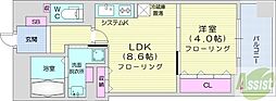 パークリュクス札幌大通公園 1LDKの間取図画像