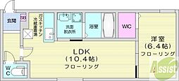 札幌市西区八軒三条西1丁目マンション 1LDKの間取図画像