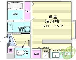 W33 ワンルームの間取図画像
