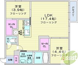 DOUBLEBERRY 2LDKの間取図画像