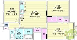 秀和南八条レジデンス 3LDKの間取図画像