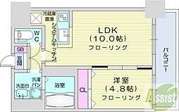 ルラシオン北9条通 1LDKの間取図画像