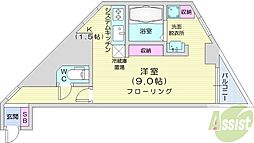 フロンティア157 1Kの間取図画像