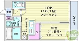 RITZGRANDEN19 1LDKの間取図画像