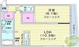 gardenterraceN17 1LDKの間取図画像