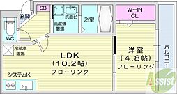 サウススクエアー 1LDKの間取図画像