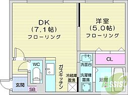 パークスクエア円山公園 1LDKの間取図画像