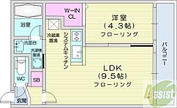 S-RESIDENCE西町 1LDKの間取図画像