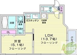ChateauLife近代美術館前1 1LDKの間取図画像