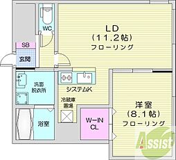 札幌市白石区栄通10丁目マンション 1LDKの間取図画像