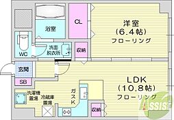 藤井ビル北11条 1LDKの間取図画像