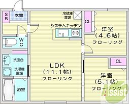 E-horizonN17 2LDKの間取図画像