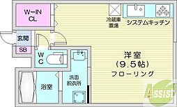 プランドゥール医大前 ワンルームの間取図画像