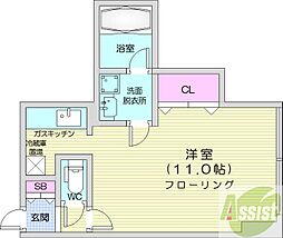 豊泉ビルコア177 1Kの間取図画像