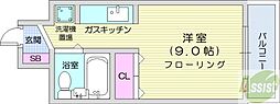 メゾン・ド・シュヴァル ワンルームの間取図画像