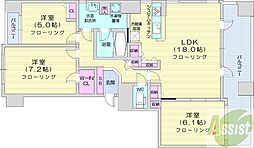 ブリリア大通公園 3LDKの間取図画像