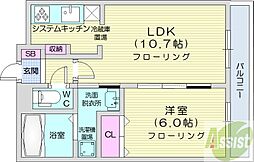 EM7 1LDKの間取図画像