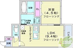 ル・ファールN17 1LDKの間取図画像
