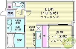 ディスティニー2 1LDKの間取図画像