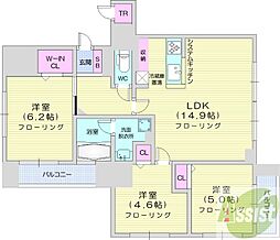 NORX北7東7 3LDKの間取図画像