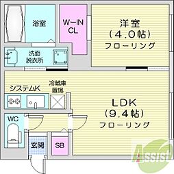 COLZAshiroishi 1LDKの間取図画像