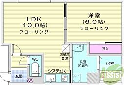 ポプラ館 1LDKの間取図画像