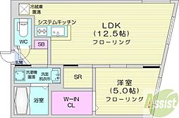 パルティーレ南郷通6丁目 1LDKの間取図画像