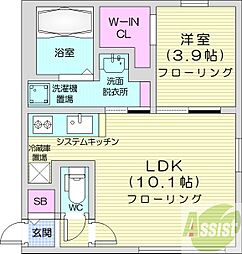 JUNO 1LDKの間取図画像