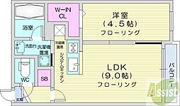 レジデンスキクスイ 1LDKの間取図画像