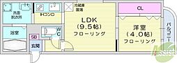 クレアーレ 1LDKの間取図画像