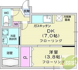 CASAN7 1DKの間取図画像