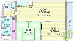 ノースヒルズ北20条 2LDKの間取図画像