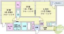 RESIDENCESINMEIHONGOUWEST 2LDKの間取図画像