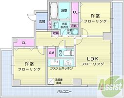 D'グラフォート札幌ステーションタワー 2LDKの間取図画像