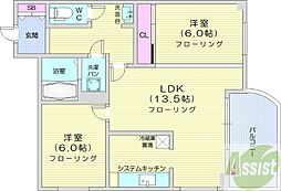 メゾンド・ブーケパーク 2LDKの間取図画像
