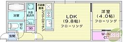セリーンガーデン桑園 1LDKの間取図画像