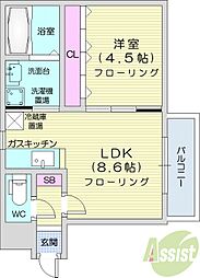 フォートレスN18 1LDKの間取図画像