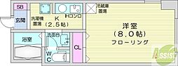 アミティ.N22 1Kの間取図画像