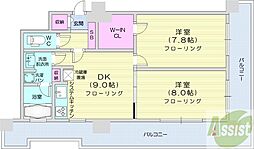 ファインシティ札幌ザ・タワー大通公園 2DKの間取図画像