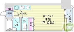 アン・セリジェ壱番館 1Kの間取図画像