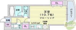 ライオンズシティ大通公園 ワンルームの間取図画像