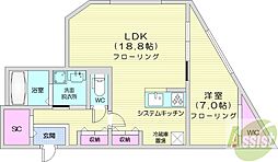residence N8 1LDKの間取図画像