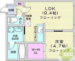 ブランノワール琴似St 1LDKの間取図画像