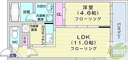 グランディールn19 1LDKの間取図画像