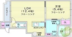 グランメール環状通東B 1LDKの間取図画像