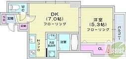 ごとうビル 1DKの間取図画像
