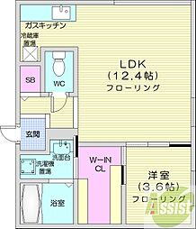 effortN8 1LDKの間取図画像