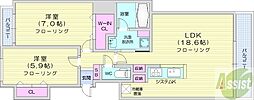 F141 2LDKの間取図画像