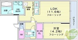 ステージ裏参道 1LDKの間取図画像