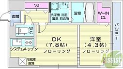 スペチアーレ大通 1DKの間取図画像